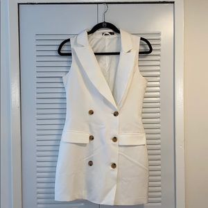 Nasty Gal white “Follow Suit” Blazer Dress